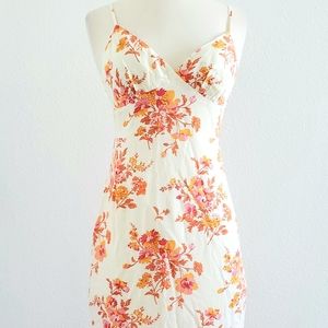 Sear Siouxsie Midi Dress Orange Floral XS